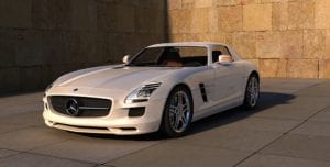 Picture of a white Mercedes Benz