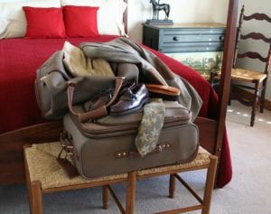 Picture of luggage in a bedroom