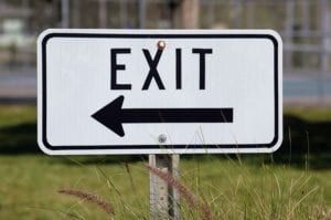 Exit road sign