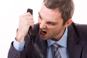 Man shouting on phone
