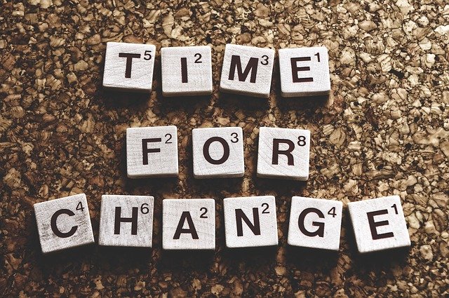 Scrabble times that spell out "TIME FOR CHANGE"